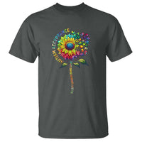 Autism Acceptance T Shirt Accept Understand Love Sunflower Puzzle
