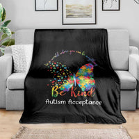 Autism Acceptance Throw Blanket In A World Where You Can Be Anything Be Kind Butterfly Puzzle