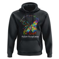 Autism Acceptance Hoodie In A World Where You Can Be Anything Be Kind Butterfly Puzzle