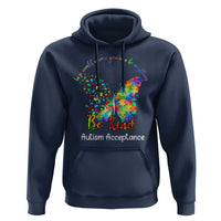 Autism Acceptance Hoodie In A World Where You Can Be Anything Be Kind Butterfly Puzzle
