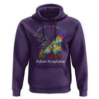Autism Acceptance Hoodie In A World Where You Can Be Anything Be Kind Butterfly Puzzle