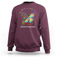 Autism Acceptance Sweatshirt In A World Where You Can Be Anything Be Kind Butterfly Puzzle