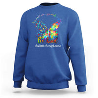 Autism Acceptance Sweatshirt In A World Where You Can Be Anything Be Kind Butterfly Puzzle
