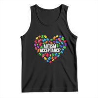 Autism Acceptance Tank Top Love Heart Puzzle Piece Gift