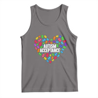 Autism Acceptance Tank Top Love Heart Puzzle Piece Gift