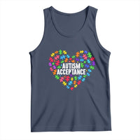 Autism Acceptance Tank Top Love Heart Puzzle Piece Gift
