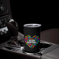 Autism Acceptance Tumbler Cup Love Heart Puzzle Piece Gift