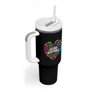 Autism Acceptance Tumbler With Handle Love Heart Puzzle Piece Gift