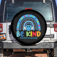 Autism Acceptance Spare Tire Cover Rainbow in April We Wear Blue Ribbon Autism