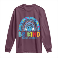 Autism Acceptance Long Sleeve Shirt Rainbow in April We Wear Blue Ribbon Autism