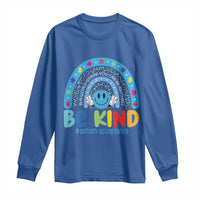 Autism Acceptance Long Sleeve Shirt Rainbow in April We Wear Blue Ribbon Autism