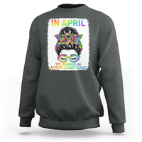 Autism Acceptance Sweatshirt Neurodivergent Support Messy Bun Ribbon Puzzle