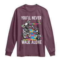Autism Acceptance Long Sleeve Shirt Autism Dad Motocross Rider Father Son Support