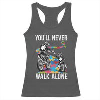 Autism Acceptance Racerback Tank Top Autism Dad Motocross Rider Father Son Support