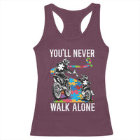 Autism Acceptance Racerback Tank Top Autism Dad Motocross Rider Father Son Support
