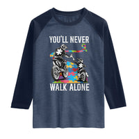 Autism Acceptance Raglan Shirt Autism Dad Motocross Rider Father Son Support