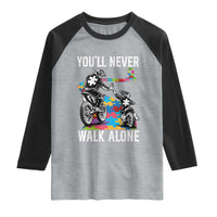 Autism Acceptance Raglan Shirt Autism Dad Motocross Rider Father Son Support