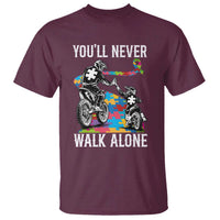 Autism Acceptance T Shirt Autism Dad Motocross Rider Father Son Support