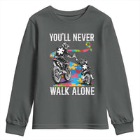 Autism Acceptance Youth Sweatshirt Autism Dad Motocross Rider Father Son Support