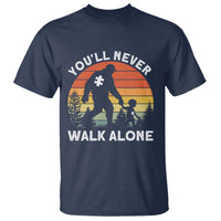 Autism Acceptance T Shirt Autism Dad You'll Never Walk Alone Support