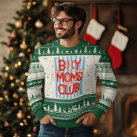 Boy Moms Club Ugly Christmas Sweater Funny Motherhood Baseball Gift For Mom