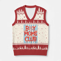 Boy Moms Club V-Neck Knit Sweater Vest Funny Motherhood Baseball Gift For Mom