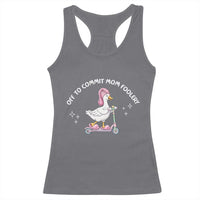 Funny Goose Mom Racerback Tank Top Off To Commit Mom Foolery