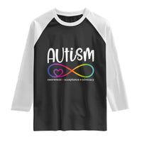 Autism Acceptance Raglan Shirt Neurodivergent Support Infinity Symbol