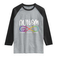 Autism Acceptance Raglan Shirt Neurodivergent Support Infinity Symbol
