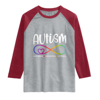 Autism Acceptance Raglan Shirt Neurodivergent Support Infinity Symbol