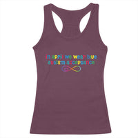 Autism Acceptance Racerback Tank Top Neurodivergent Support Infinity Heart Symbol