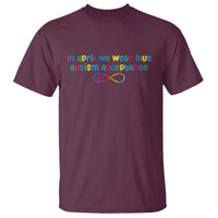 Autism Acceptance T Shirt Neurodivergent Support Infinity Heart Symbol