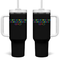 Autism Acceptance Tumbler With Handle Neurodivergent Support Infinity Heart Symbol