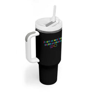 Autism Acceptance Tumbler With Handle Neurodivergent Support Infinity Heart Symbol