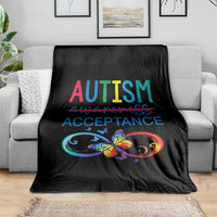 Autism Acceptance Throw Blanket Neurodivergent Support Infinity Butterfly Symbol