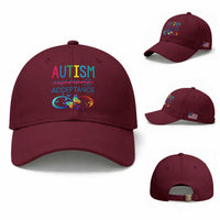 Autism Acceptance Baseball Cap Neurodivergent Support Infinity Butterfly Symbol