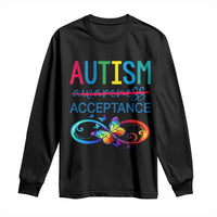 Autism Acceptance Long Sleeve Shirt Neurodivergent Support Infinity Butterfly Symbol