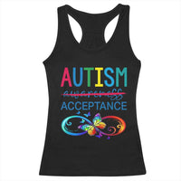 Autism Acceptance Racerback Tank Top Neurodivergent Support Infinity Butterfly Symbol