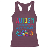 Autism Acceptance Racerback Tank Top Neurodivergent Support Infinity Butterfly Symbol