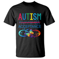 Autism Acceptance T Shirt Neurodivergent Support Infinity Butterfly Symbol