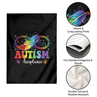 Autism Acceptance Garden Flag Neurodivergent Support Rainbow Feather Infinity Symbol