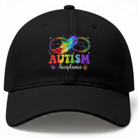 Autism Acceptance Baseball Cap Neurodivergent Support Rainbow Feather Infinity Symbol