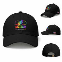 Autism Acceptance Baseball Cap Neurodivergent Support Rainbow Feather Infinity Symbol
