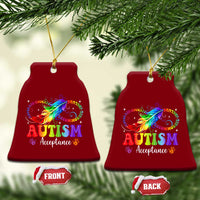 Autism Acceptance Ceramic Ornament Neurodivergent Support Rainbow Feather Infinity Symbol
