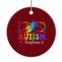 Autism Acceptance Ceramic Ornament Neurodivergent Support Rainbow Feather Infinity Symbol
