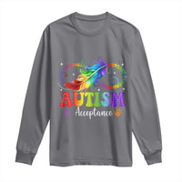 Autism Acceptance Long Sleeve Shirt Neurodivergent Support Rainbow Feather Infinity Symbol