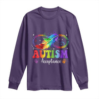 Autism Acceptance Long Sleeve Shirt Neurodivergent Support Rainbow Feather Infinity Symbol