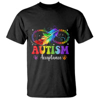 Autism Acceptance T Shirt Neurodivergent Support Rainbow Feather Infinity Symbol