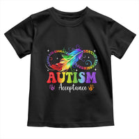 Autism Acceptance Toddler T Shirt Neurodivergent Support Rainbow Feather Infinity Symbol