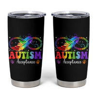 Autism Acceptance Tumbler Cup Neurodivergent Support Rainbow Feather Infinity Symbol